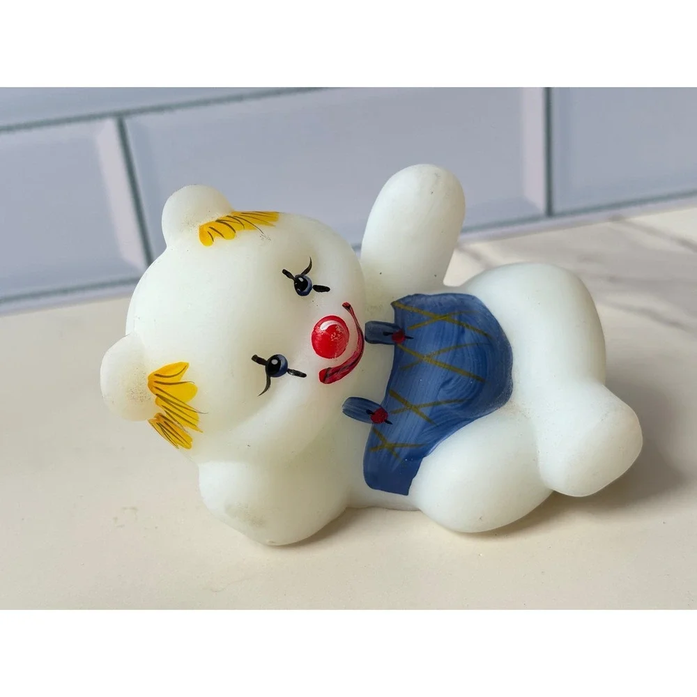 3 Pc Fenton Art Glass Centennial Countdown Celebration Clown Bear Figurines  USA